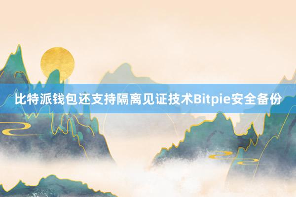 比特派钱包还支持隔离见证技术Bitpie安全备份