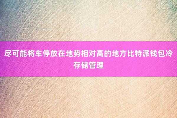 尽可能将车停放在地势相对高的地方比特派钱包冷存储管理