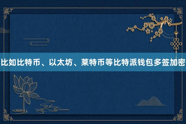 比如比特币、以太坊、莱特币等比特派钱包多签加密