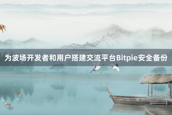 为波场开发者和用户搭建交流平台Bitpie安全备份