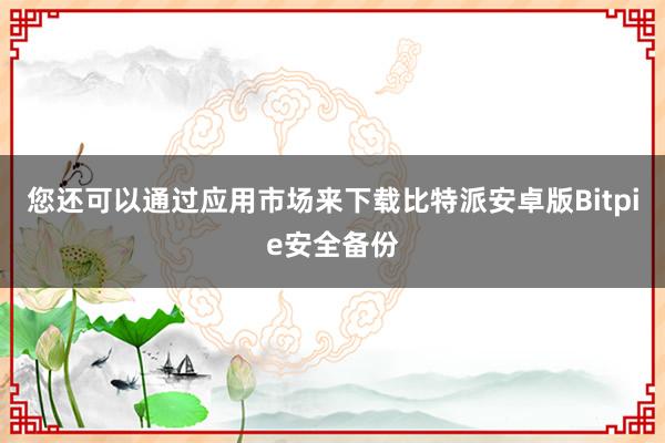 您还可以通过应用市场来下载比特派安卓版Bitpie安全备份