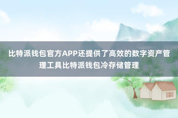 比特派钱包官方APP还提供了高效的数字资产管理工具比特派钱包冷存储管理