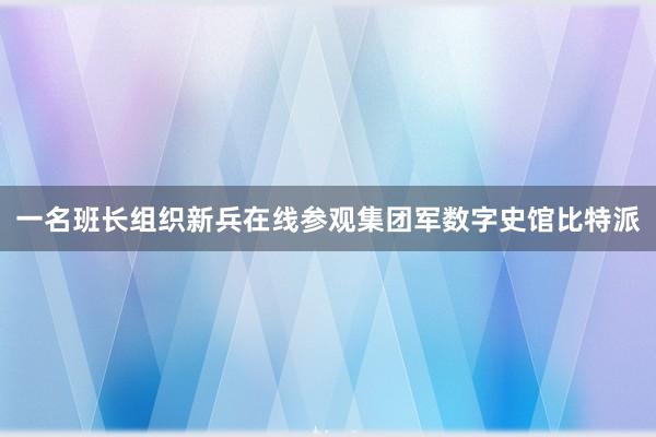 一名班长组织新兵在线参观集团军数字史馆比特派