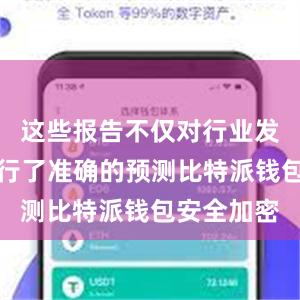 这些报告不仅对行业发展趋势进行了准确的预测比特派钱包安全加密